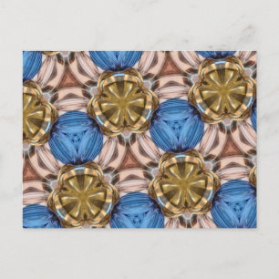 Carte Postale Lunettes en papier brillant or Marbles bleu Brown