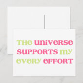 Carte Postale L'Univers soutient mes efforts Affirmation (Devant / Derrière)