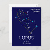 Carte Postale Lupus de constellation de l'hémisphère sud (Devant / Derrière)