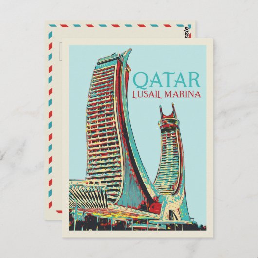 Carte Postale Lusail Marina bâtiments illustration Qatar Postcar (Devant / Derrière)