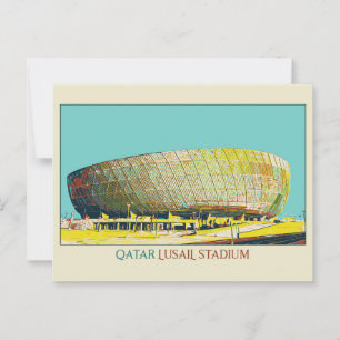 Carte Postale Lusail Stadium architecture illustration Qatar Pos