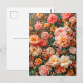 Carte Postale Lush Bouquet with Salmon Roses (Devant / Derrière)