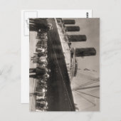 Carte Postale Lusitania arrive New York City 1907 (Devant / Derrière)