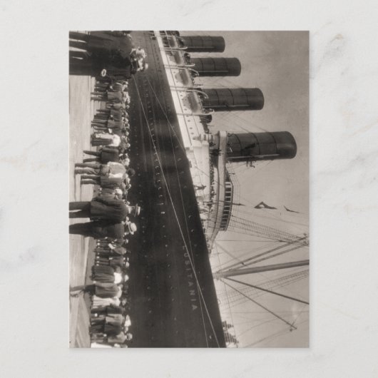 Carte Postale Lusitania arrive New York City 1907 (Devant)