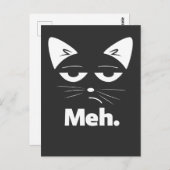 Carte Postale Lustige Katze Sarkastisches Kitten Meh (Devant / Derrière)