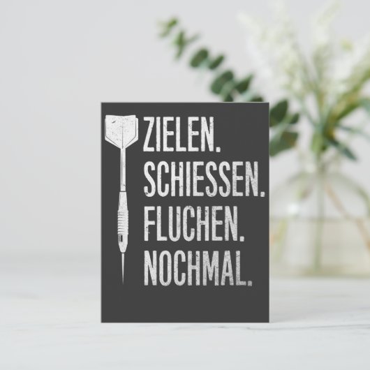 Carte Postale Lustiger Dart Spruch Dartpfeil Problème (Debout devant)