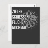 Carte Postale Lustiger Dart Spruch Dartscheibe Dartpfeil Problèm (Devant / Derrière)