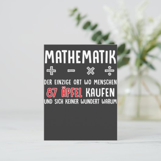 Carte Postale Lustiger Mathe Nerd Spruch Mathematik Schule (Debout devant)