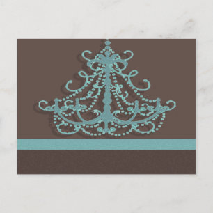 Carte Postale lustre bleu avec arrière - plan chocolat