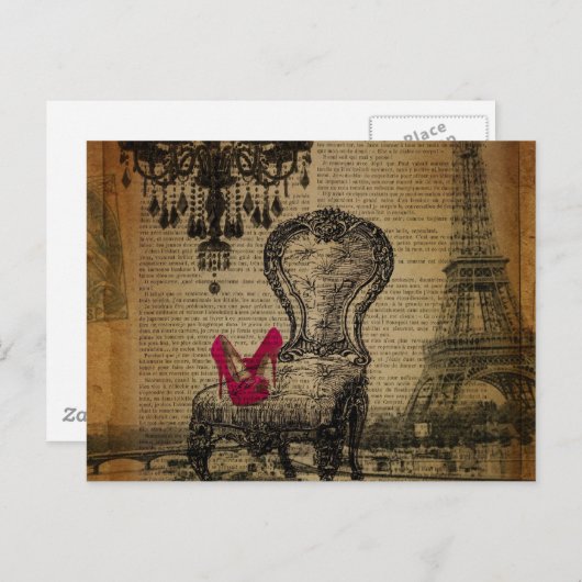 Carte Postale lustre rococo baroque tour eiffel paris (Devant / Derrière)