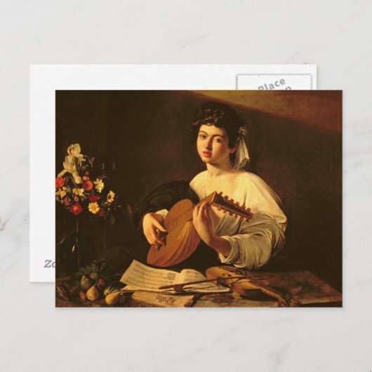 Carte Postale Lute Player, c.1595 (Devant / Derrière)