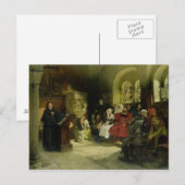 Carte Postale Luther prêche en utilisant sa traduction biblique (Devant / Derrière)