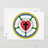 Carte Postale Lutherrose Rose de Luther Lutheranisme Martin Luth (Devant / Derrière)