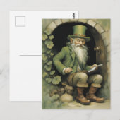 Carte Postale Lutin aux trèfles (Devant / Derrière)