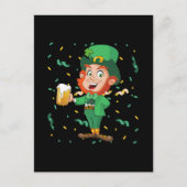 Carte Postale Lutin buvant de la bière à la Saint-Patrick (Devant)