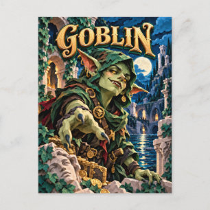 Carte Postale Lutin, Monstre de Découpe de Papier