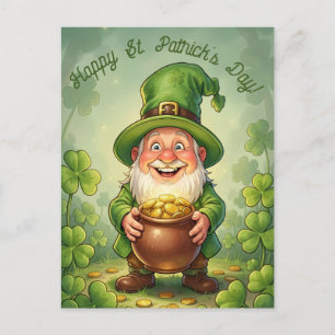 Carte Postale Lutin personnalisé Gnome Joyeuse Saint-Patrick