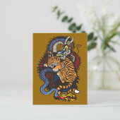 Carte Postale lutte dragon et tigre (Debout devant)