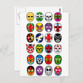 Carte Postale Lutte mexicaine de lutteur de masque de Lucha (Devant / Derrière)