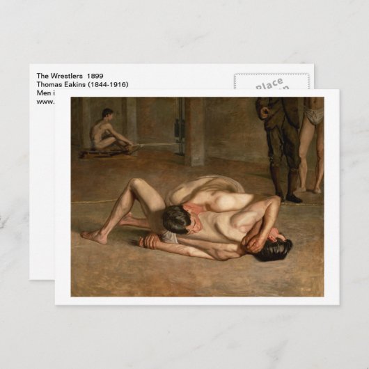 Carte Postale Lutte par Eakins (Devant / Derrière)