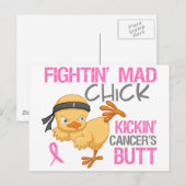 Carte Postale Lutter contre le cancer du sein des poussins (Devant / Derrière)