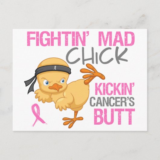 Carte Postale Lutter contre le cancer du sein des poussins (Devant)