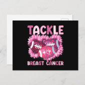 Carte Postale Lutter contre le football Cancer rose Ruban Cancer (Devant / Derrière)