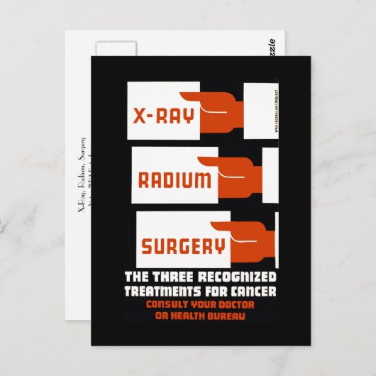 Carte Postale Lutter contre les rayons X, le radium, la chirurgi (Devant / Derrière)