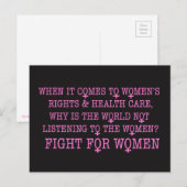 Carte Postale Lutter pour les femmes (Devant / Derrière)