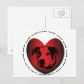 Carte Postale Luv-A-Bull American Bulldog Pit Bull Heart (Devant / Derrière)