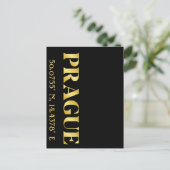 Carte Postale Lux Gold Prague Latitude & Longitude (Debout devant)