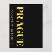 Carte Postale Lux Gold Prague Latitude & Longitude (Devant)
