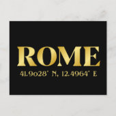 Carte Postale Lux Rome Latitude et Longitude en Or (Devant)