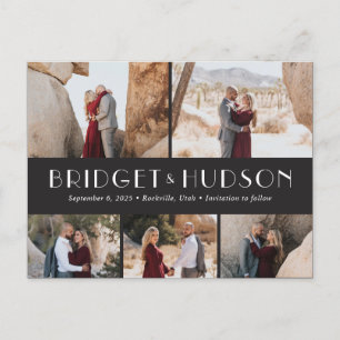 Carte Postale Luxe Collage couleur modifiable Enregistrer la dat