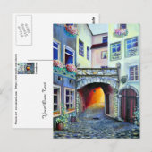 Carte Postale Luxembourg - Illustration bohème Peinture (Devant / Derrière)