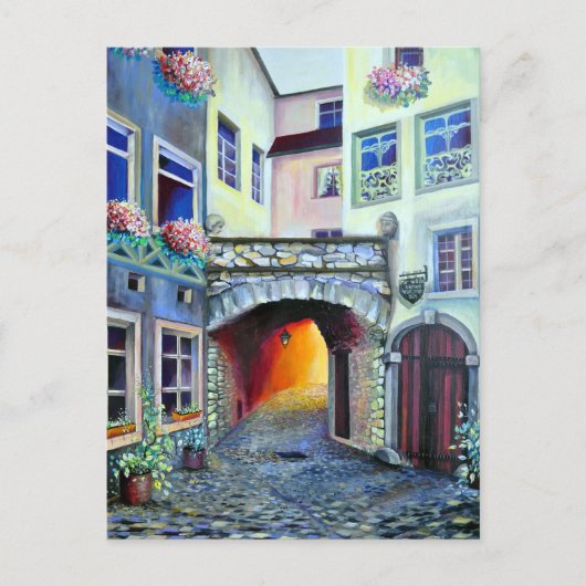 Carte Postale Luxembourg - Illustration bohème Peinture (Devant)