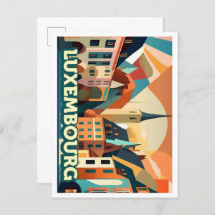 Carte Postale Luxembourg Voyage artistique coloré