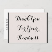 Carte postale Luxueuse "Merci For Your Kindness" (Devant / Derrière)