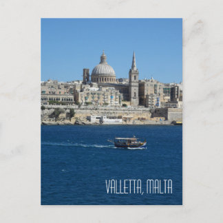 Carte Postale Luzzu bateau de pêche Valletta Skyline Port Malte