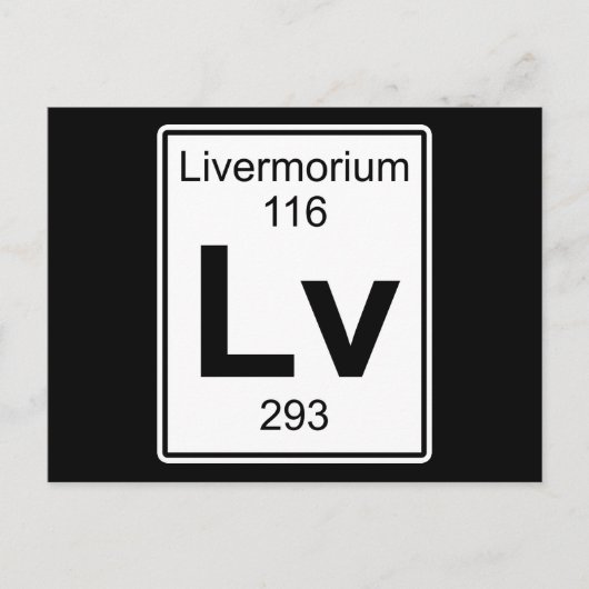Carte Postale Lv - Livermorium (Devant)