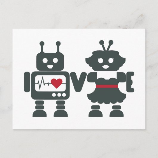 Carte Postale LV - Robots - Amour (Devant)