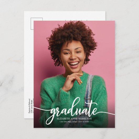 Carte Postale Lycée Faire-part simple chic (Devant / Derrière)