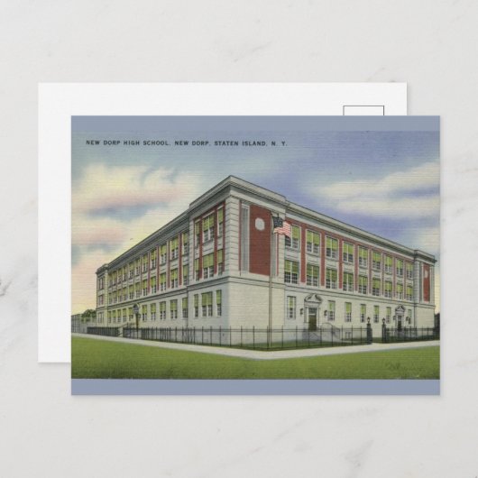 Carte Postale Lycée New Dorp, Staten Island, NY (Devant / Derrière)