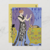 Carte Postale Lydia & Bengale en Jaune et Bleu (Devant / Derrière)