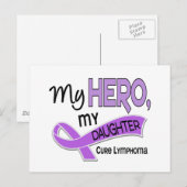 Carte Postale Lymphome de Hodgkin MON HÉROS MA FILLE 42 (Devant / Derrière)
