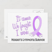 Carte Postale Lymphome du survivant 11 Hodgkin (Devant / Derrière)