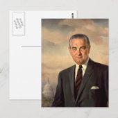 Carte Postale Lyndon Johnson Portrait officiel (Devant / Derrière)