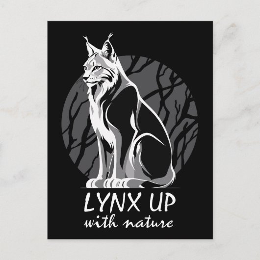 Carte Postale Lynx avec la nature (Devant)