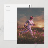 Carte Postale Lynx roux dans un costume rose (Devant / Derrière)