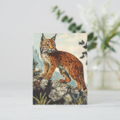 Carte Postale Lynx vintage (Debout devant)